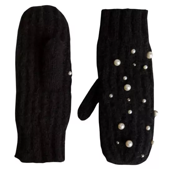 Čierne rukavice s perličkami
