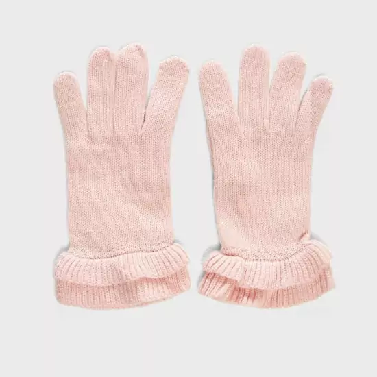 Ružové rukavice s volánikmi
