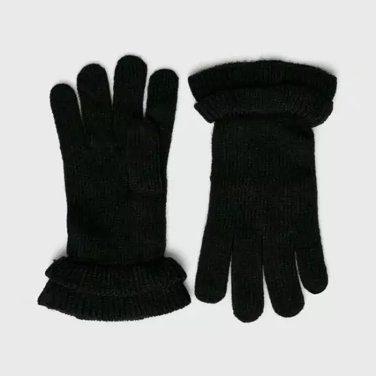 Čierne rukavice s volánikmi