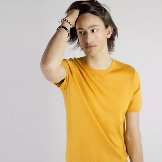Žlté tričko z merino vlny  Thom