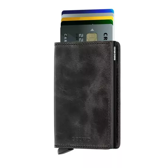 Čierna peňaženka Slimwallet Vintage