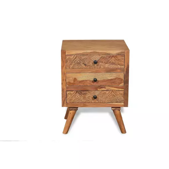 Nočný stolík CARVED – 45 × 35 × 62 cm