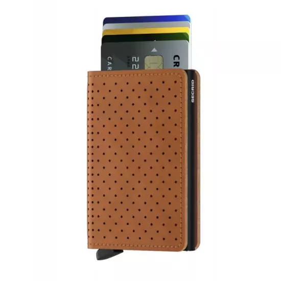 Hnedá peňaženka Slimwallet Perforated