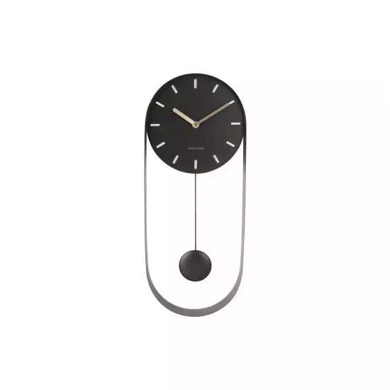 Nástenné hodiny Pendulum Charm Steel – čierna