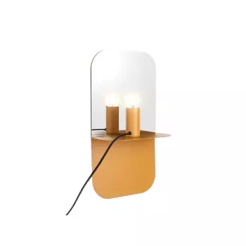 Nástenná lampa so zrkadlom Plate Iron Matt – okrová