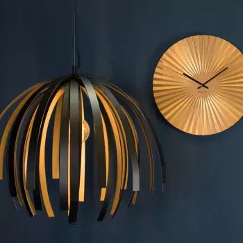 Závesná lampa Willow Alu – čierna, zlatá