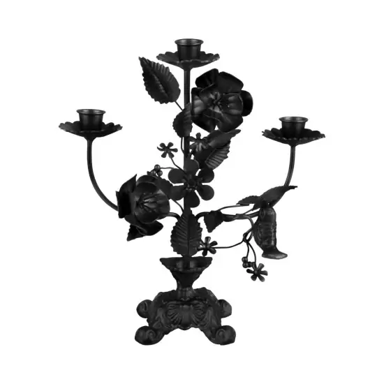 Sada 2 ks: Stolný svietnik Flower – black