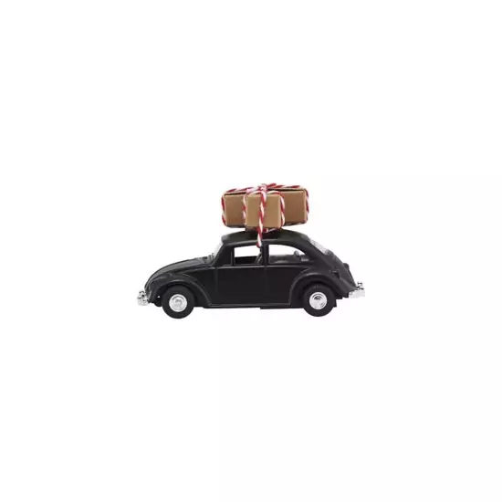 Sada 4 ks – Čierna dekorácia Xmas Car Mini