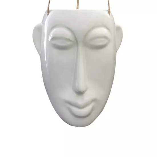 Sada 3 ks – Biely závesný kvetináč Mask Long