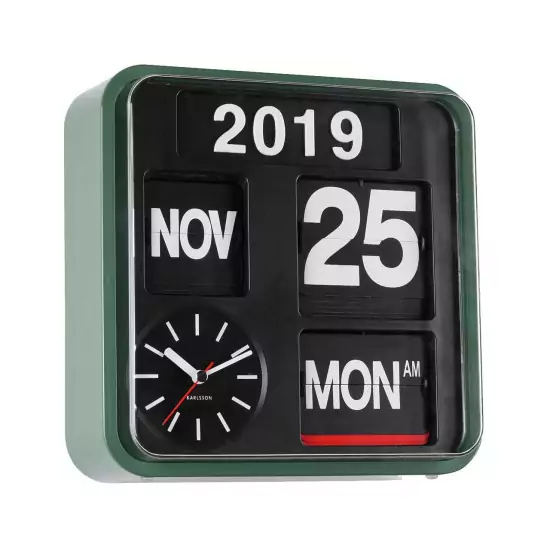 Nástenné hodiny Mini Flip – zelené