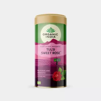 Bio čajová zmes Tulsi Sladká ruža, plech – Organic India