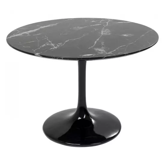 Stôl Solo Marble – čierna, Ø 110 cm
