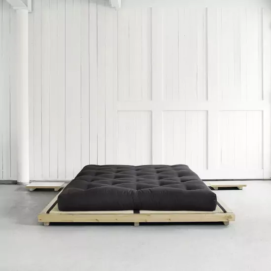 Posteľ s matracom Dock + Comfort Mat – Clear lacquered/Black
