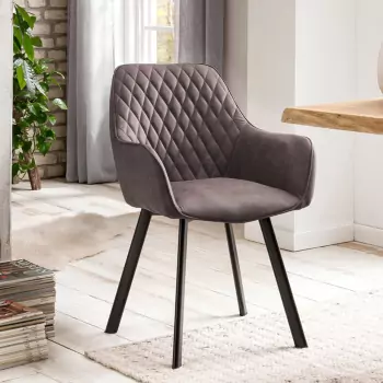 Jedálenská stolička – tmavošedá koženka