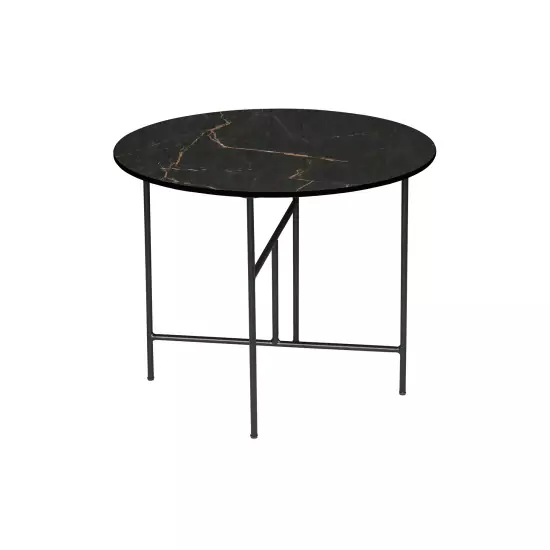 Konferenčný stolík Vida s mramorovým vzhľadom – ∅ 60 cm