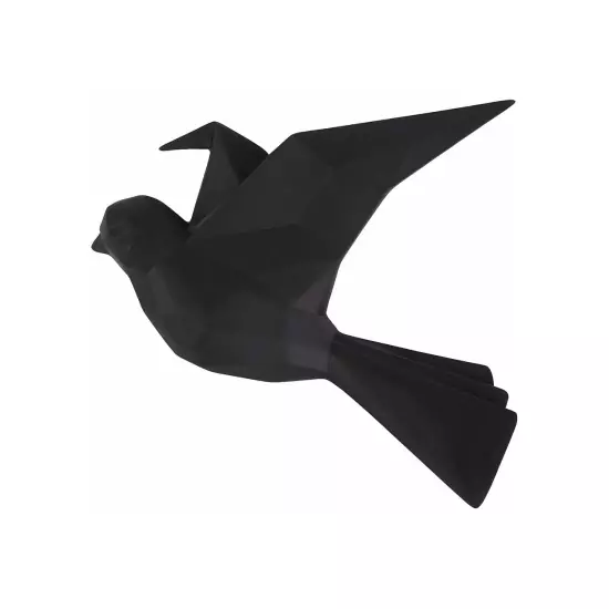 Nástenný vešiak Origami Bird – čierna