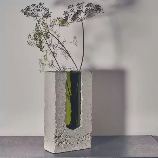 Umelecká váza Tall Green Brick