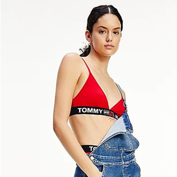 Červená podprsenka Triangle Bralette Unlined Tommy Jeans