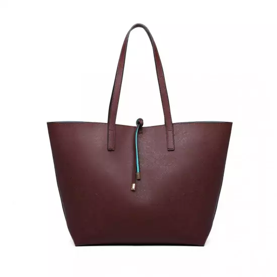 Hnedá kabelka Reversible Contrast Shopper Tote Bag
