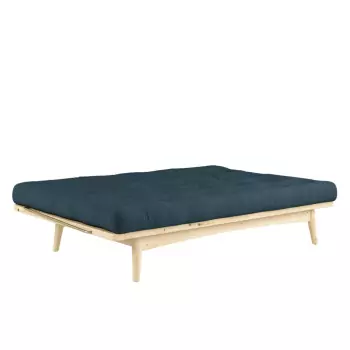 Pohovka Folk Sofa Bed – Clear lacquered/Petrol Blue