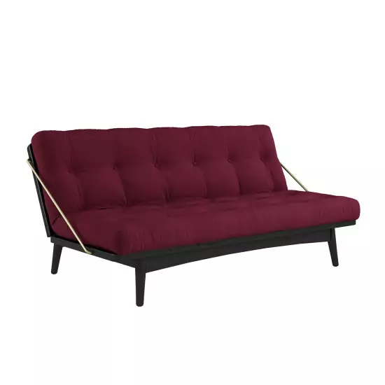 Pohovka Folk Sofa Bed – Black lacquered/Bordeaux