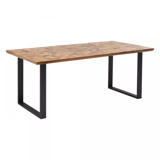 Jedálenský stôl Stars – čierný kov, 180 × 90 cm