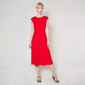Červené šaty s gombíkmi Pines