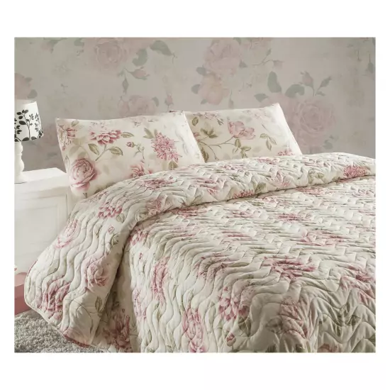 Ružovo-béžový set posteľnej bielizne Care