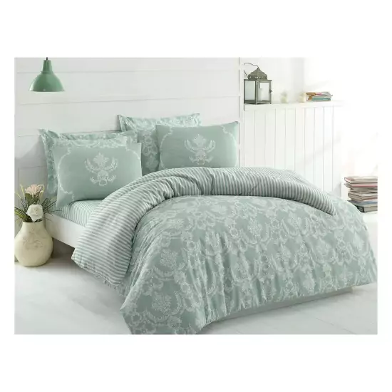 Zelený set posteľnej bielizne Pure – 200 × 220 / 50 × 70 cm