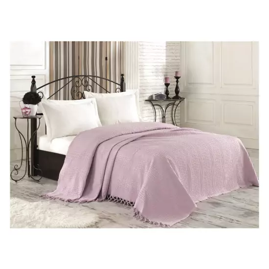 Ružový prehoz na posteľ Levander – 220 × 240 cm