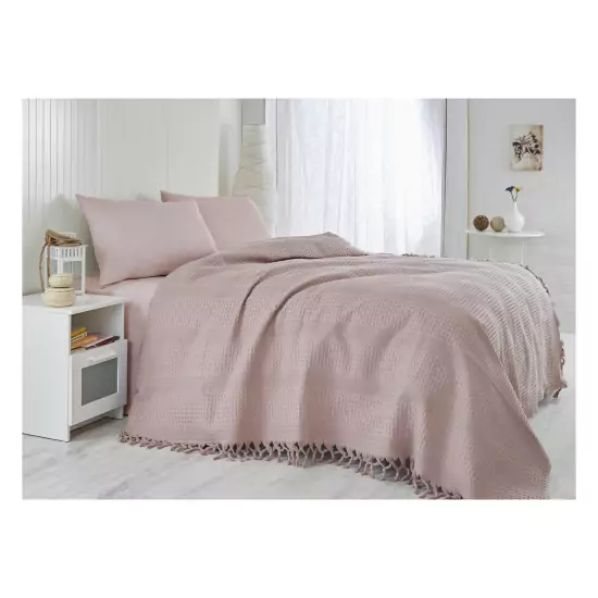 Ružový prehoz na posteľ – 220 × 240 cm