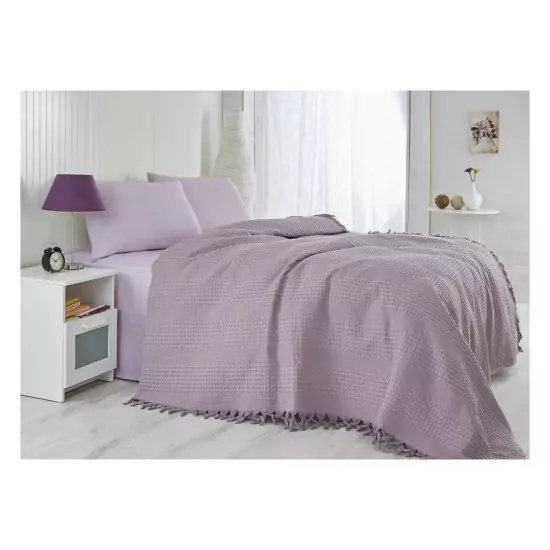 Fialový prehoz na posteľ – 220 × 240 cm