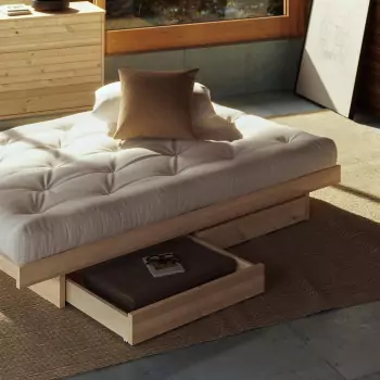 Drevená posteľ Kanso so 4 zásuvkami