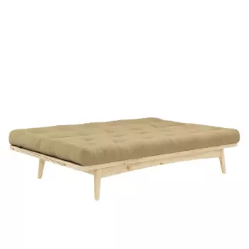 Pohovka Folk Sofa Bed – Clear lacquered/Wheat beige